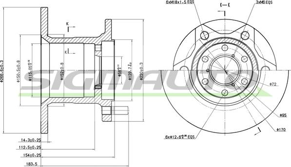 SIGMAUTO DBA254S - Тормозной диск autospares.lv