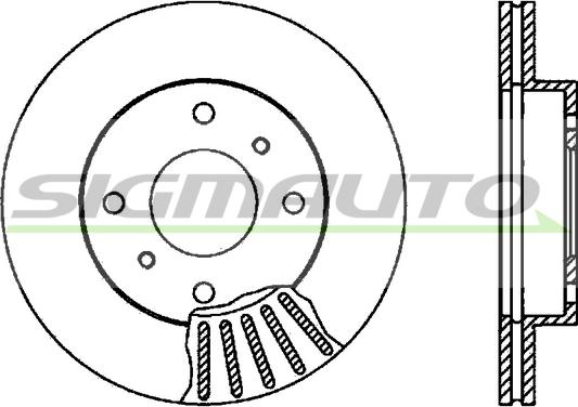 SIGMAUTO DBA260V - Тормозной диск autospares.lv