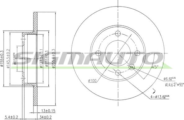 SIGMAUTO DBA205S - Тормозной диск autospares.lv