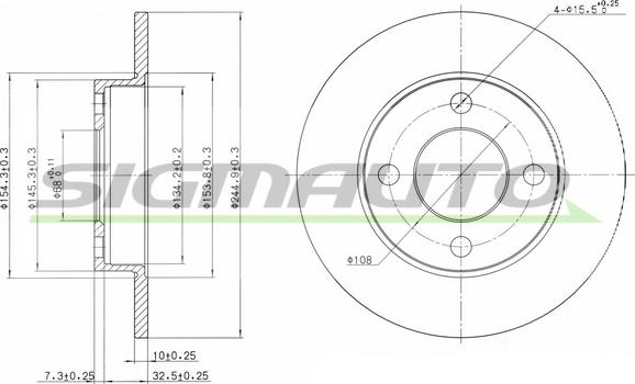 SIGMAUTO DBA216S - Тормозной диск autospares.lv