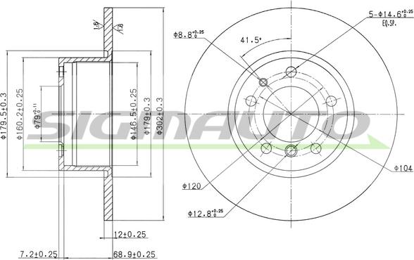 SIGMAUTO DBA210S - Тормозной диск autospares.lv