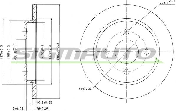 SIGMAUTO DBA281S - Тормозной диск autospares.lv