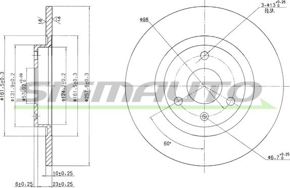 SIGMAUTO DBA229S - Тормозной диск autospares.lv