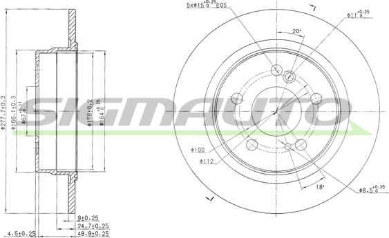 SIGMAUTO DBA224S - Тормозной диск autospares.lv