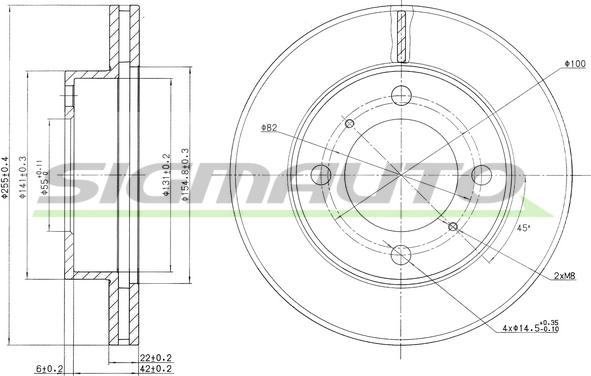 SIGMAUTO DBA794V - Тормозной диск autospares.lv