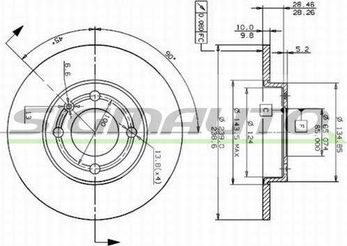 SIGMAUTO DBA795S - Тормозной диск autospares.lv