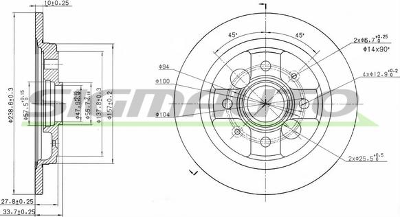 SIGMAUTO DBA785S - Тормозной диск autospares.lv