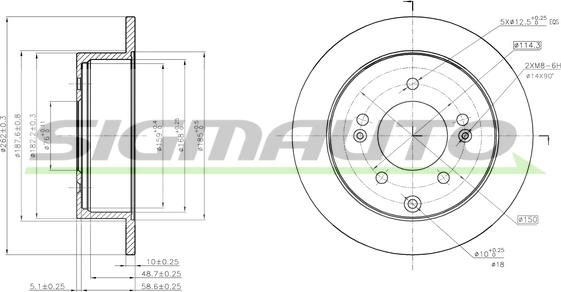 SIGMAUTO DBB945S - Тормозной диск autospares.lv