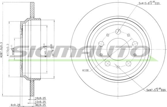 SIGMAUTO DBB964S - Тормозной диск autospares.lv