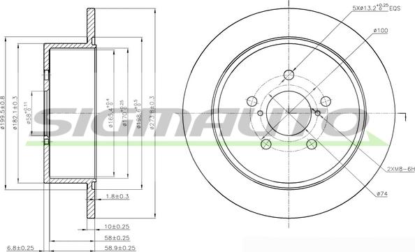 SIGMAUTO DBB903S - Тормозной диск autospares.lv