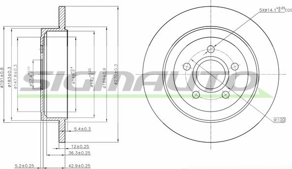 SIGMAUTO DBB911S - Тормозной диск autospares.lv