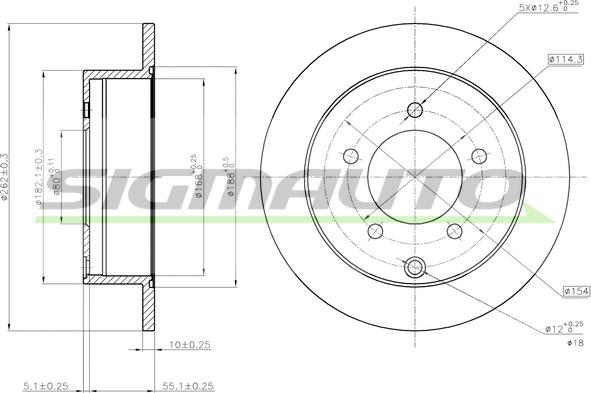 SIGMAUTO DBB986S - Тормозной диск autospares.lv