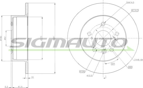 SIGMAUTO DBB980S - Тормозной диск autospares.lv