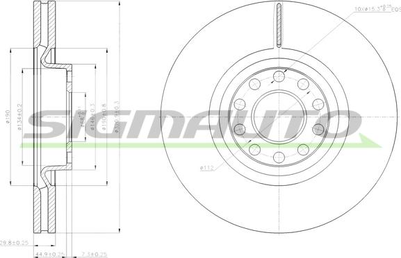 SIGMAUTO DBB983V - Тормозной диск autospares.lv