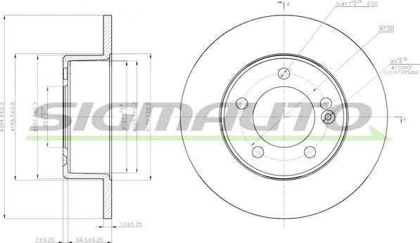 SIGMAUTO DBB976S - Тормозной диск autospares.lv