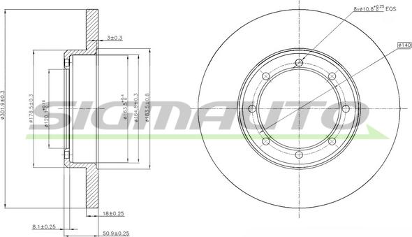 SIGMAUTO DBB977S - Тормозной диск autospares.lv