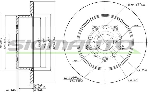 SIGMAUTO DBB499S - Тормозной диск autospares.lv