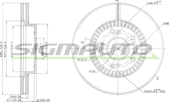 SIGMAUTO DBB496V - Тормозной диск autospares.lv