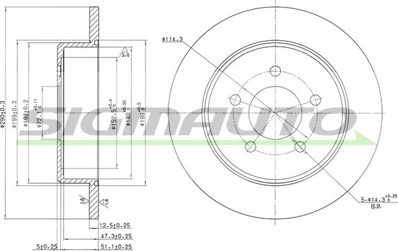 SIGMAUTO DBB492S - Тормозной диск autospares.lv