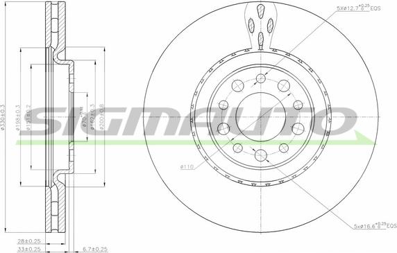 SIGMAUTO DBB455V - Тормозной диск autospares.lv