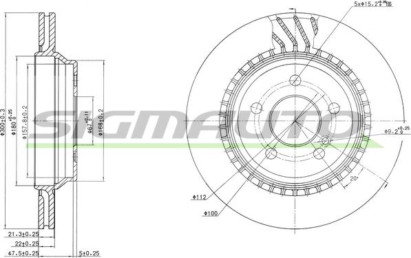 SIGMAUTO DBB457V - Тормозной диск autospares.lv