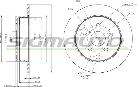 SIGMAUTO DBB409S - Тормозной диск autospares.lv