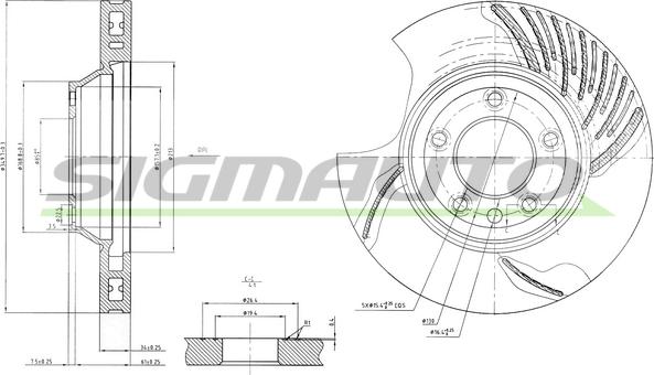 SIGMAUTO DBB408VLS - Тормозной диск autospares.lv