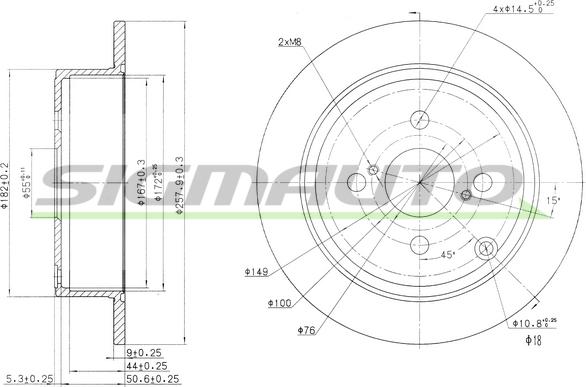 SIGMAUTO DBB419S - Тормозной диск autospares.lv