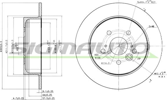 SIGMAUTO DBB486S - Тормозной диск autospares.lv