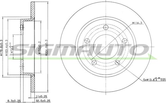 SIGMAUTO DBB420S - Тормозной диск autospares.lv