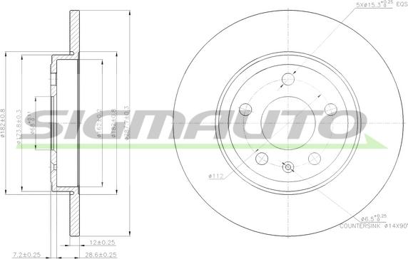 SIGMAUTO DBB423S - Тормозной диск autospares.lv