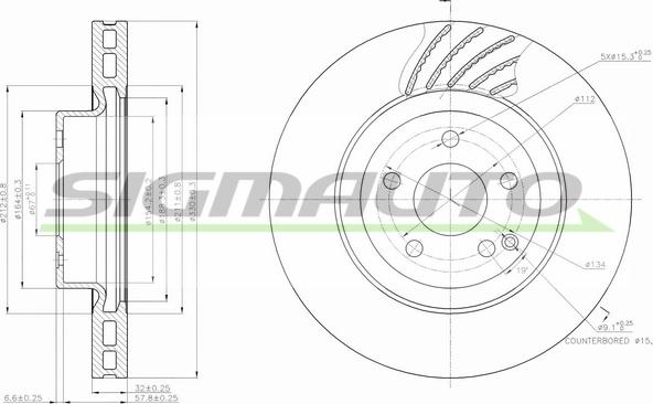 SIGMAUTO DBB595V - Тормозной диск autospares.lv