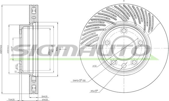 SIGMAUTO DBB591VLS - Тормозной диск autospares.lv