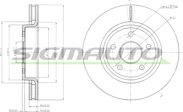 SIGMAUTO DBB593V - Тормозной диск autospares.lv