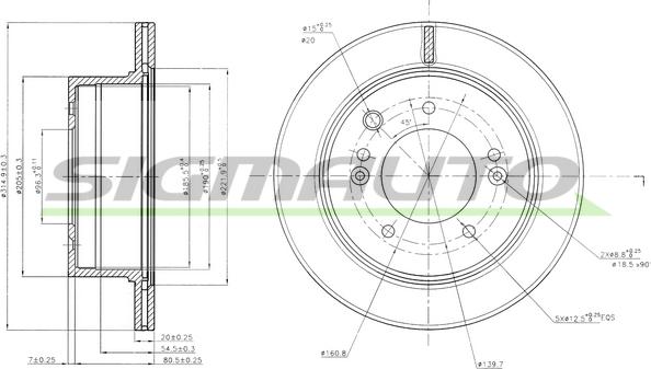 SIGMAUTO DBB543V - Тормозной диск autospares.lv