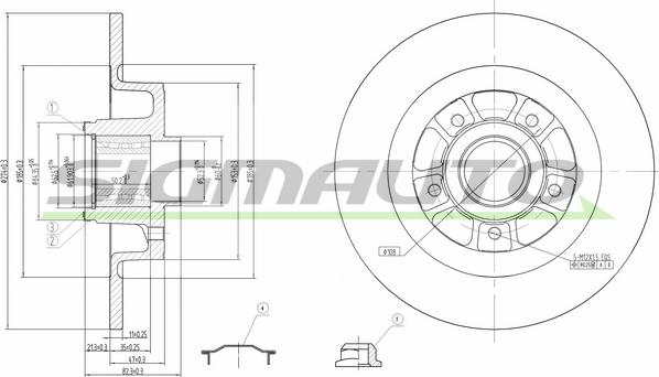 SIGMAUTO DBB569S - Тормозной диск autospares.lv