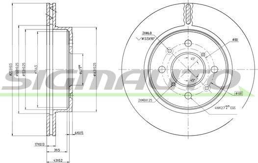 SIGMAUTO DBB509V - Тормозной диск autospares.lv