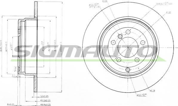 SIGMAUTO DBB518S - Тормозной диск autospares.lv