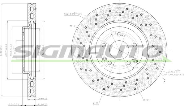 SIGMAUTO DBB582V - Тормозной диск autospares.lv