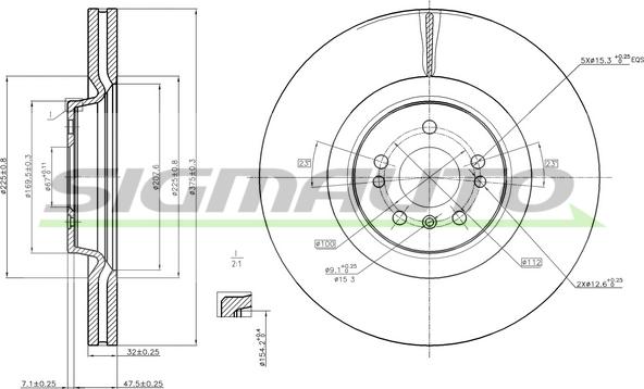 SIGMAUTO DBB534V - Тормозной диск autospares.lv