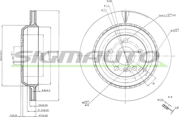 SIGMAUTO DBB531V - Тормозной диск autospares.lv