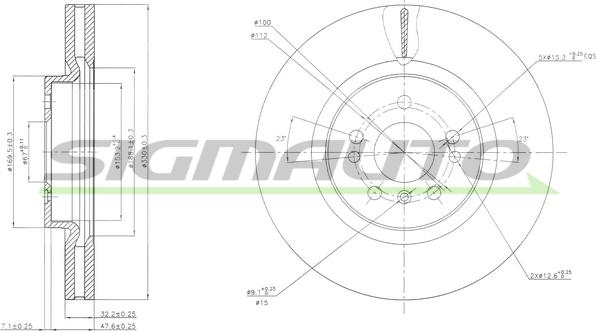 SIGMAUTO DBB533V - Тормозной диск autospares.lv