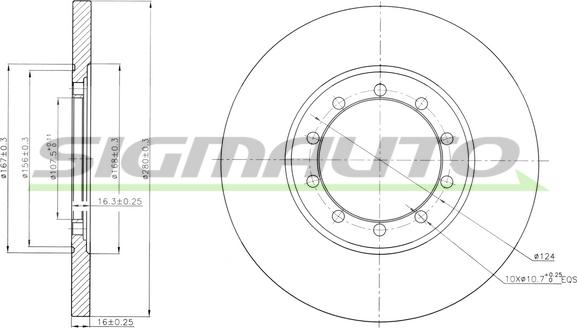 SIGMAUTO DBB537S - Тормозной диск autospares.lv