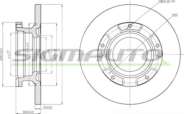 SIGMAUTO DBB573S - Тормозной диск autospares.lv