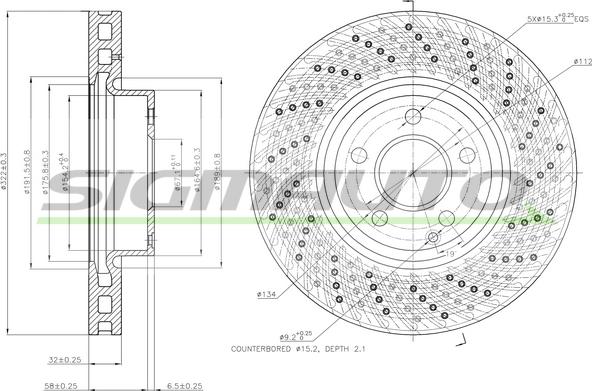 SIGMAUTO DBB694V - Тормозной диск autospares.lv