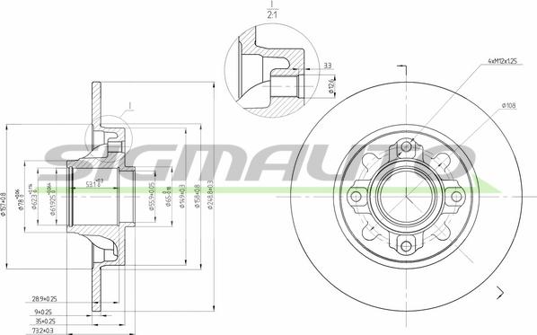 SIGMAUTO DBB696S - Тормозной диск autospares.lv