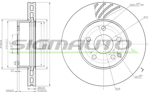 SIGMAUTO DBB690V - Тормозной диск autospares.lv