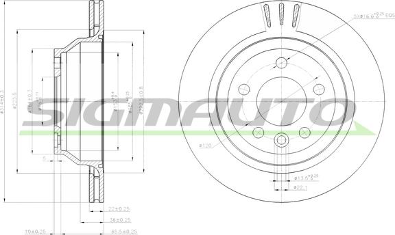 SIGMAUTO DBB698V - Тормозной диск autospares.lv