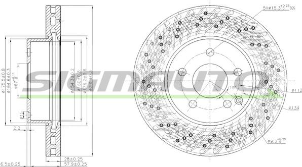 SIGMAUTO DBB693V - Тормозной диск autospares.lv