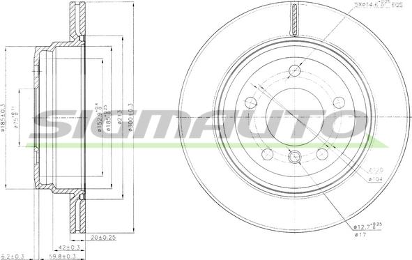 SIGMAUTO DBB697V - Тормозной диск autospares.lv